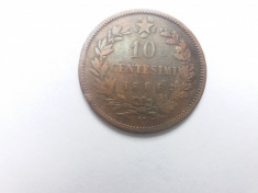 ITALIA - 10 Centesimi 1866 -M - Vittorio Emanuele II foto