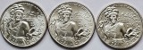 Set 3 monede 25 cents / quarter dollar 2024 USA, Celia Cruz, Lit.PDS, km#788, America de Nord