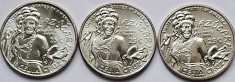 Set 3 monede 25 cents / quarter dollar 2024 USA, Celia Cruz, Lit.PDS, km#788