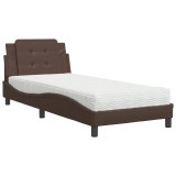 Cumpara ieftin Cadru de pat fara saltea, Zadar, maro, 80x200 cm, piele ecologica