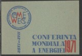 Eticheta de chibrituri romanesti Conferinta Mondiala a Energiei 1971