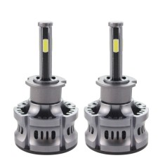 Set 2 LED-uri Auto Techstar&reg; N8, H3, 50w, 5500 Lumeni, 3000K-8000K, AUTO, 12-24 Volti, COB, Canbus, Radiator Aluminiu, 3 Nuante