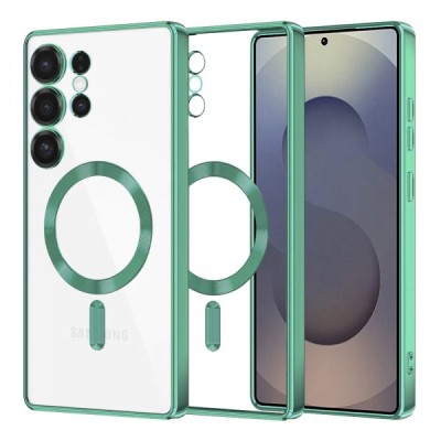 Husa MagSafe pentru Samsung Galaxy S25 Ultra S938, Techsuit, Luxury Crystal, Verde Deschis foto