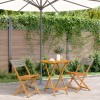 VidaXL Set bistro de grădină, 3 piese, gri, poliratan și lemn masiv 3281839