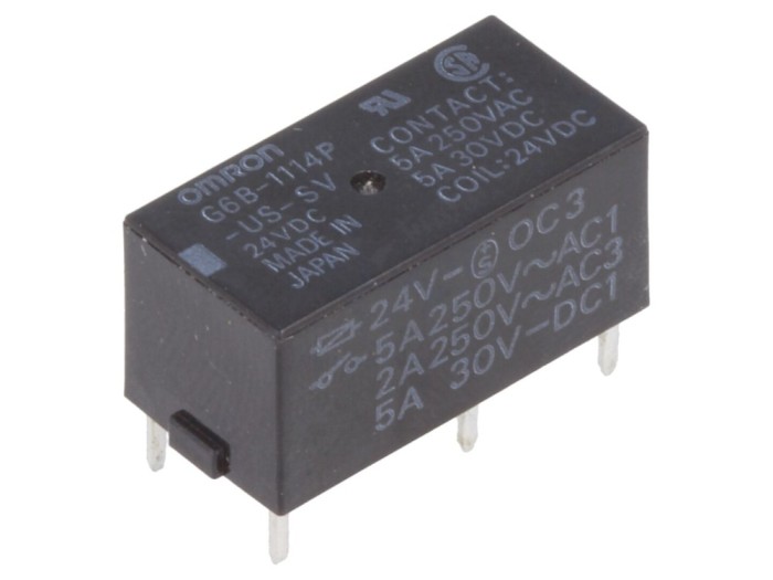 Releu electromagnetic 24VDC 5A SPST-NO