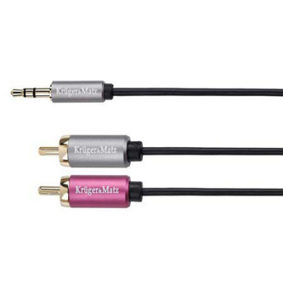 Cablu Jack audio 3.5 mm la 2x RCA 3m STEREO Profesional Kruger&amp;amp;Matz foto