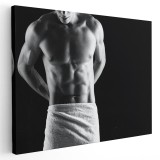 Tablou nud barabat alb, negru 1273 Tablou canvas pe panza CU RAMA 60x90 cm