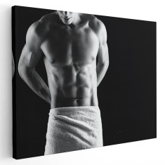Tablou nud barabat alb, negru 1273 Tablou canvas pe panza CU RAMA 20x30 cm