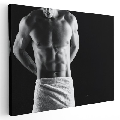 Tablou nud barabat alb, negru 1273 Tablou canvas pe panza CU RAMA 20x30 cm foto