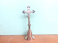 Cruce,crucifix ortodox din metal,cu Isus rastignit foto