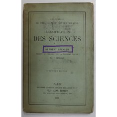 CLASSIFICATION DES SCIENCES par HERBERT SPENCER , 1893