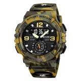 Ceas sport SKMEI 2341 bărbați, digital &amp; analog, camuflaj multicolor, rezistent la apă 50M
