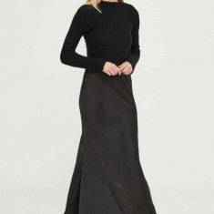 AllSaints rochie si pulover din lana culoarea negru, maxi, drept