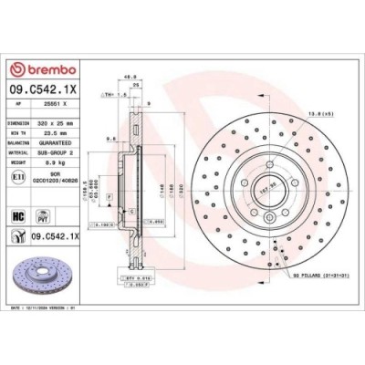 Set disc frana Ford Focus 2 (Da Hcp Dp) 07.04-09.13, Focus 3 Turnier 07.10-02.20, Focus 3 07.10-02.20, Kuga 2 (Dm2) 05.12-, Kuga 2 Van 05.12-12.19, T foto
