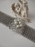 Bratara -inox placata cu AUR alb 18K BILUTE martisor