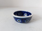 Bol mic ceramica Handmade in Poland BK, model ochi de paun, 5.5cm diametru x 2 cm inaltime