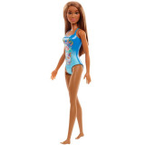 Papusa Barbie Satena cu costum de baie albastru Mattel, 29 cm, 3 ani+