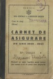 Romania, Carnet de asigurare, Timisoara, 1941