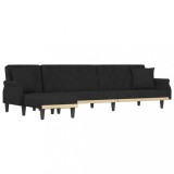 Cumpara ieftin Canapea extensibila in forma de L negru 271x140x70 cm catifea