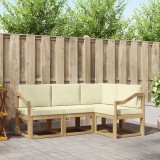 vidaXL Set de canapele de exterior cu pernă 4 pcs Alb și crem 3387574