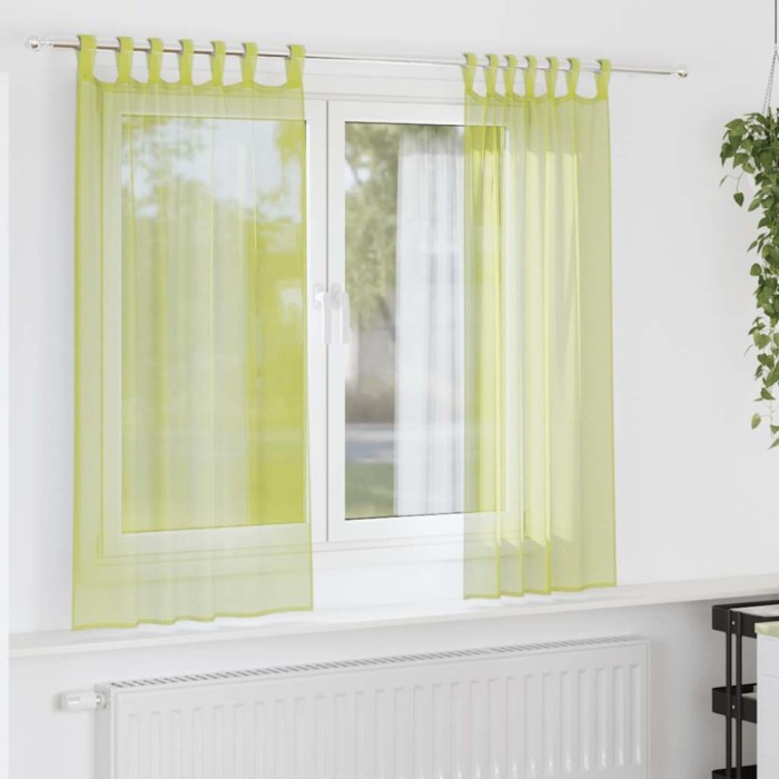 Perdele din voile cu tablă 2 buc Verde măr