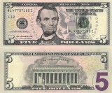 SUA 5 Dolari 2009 UNC Bancnota America - NeCirculata