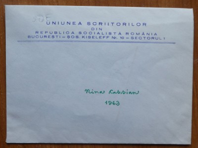 Scrisoare Nina Cassian catre Gheorghe Tomozei, 1963 foto