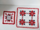 ** Lot 2 servete vechi taranesti cusute de mana pe etamina model traditional
