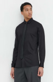 Cumpara ieftin HUGO cămașă bărbați, culoarea negru, cu guler clasic, slim 50513945