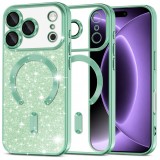 Cumpara ieftin Husa MagSafe pentru Apple iPhone 18 Pro / 17 Pro, Techsuit, Luxury Glitter, Verde Deschis