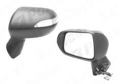 Oglinda exterioara Honda Jazz/Fit Gd, 2005-10.2008, Stanga, reglare electrica; carcasa neagra, grunduit; geam convex; cromat; cu semnalizare, View Max