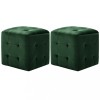 VidaXL Taburet, 2 buc., verde, 30 x 30 x 30 cm, țesătură catifea 278387