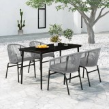 VidaXL Set mobilier de grădină, 5 piese, gri