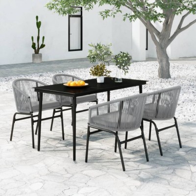 vidaXL Set mobilier de grădină, 5 piese, gri foto