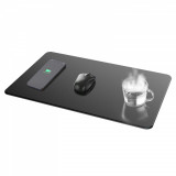 Cumpara ieftin Mousepad smart 3 in 1, MC3, cu functie de incarcare wireless si loc de incalzire, 30x25 cm