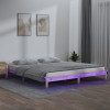 VidaXL Cadru de pat cu LED, 200x200 cm, lemn masiv 820626