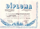 Diploma premiul special faza finala Protectia muncii, Bucuresti, 1989