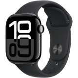 Apple Watch 10, GPS, Cellular, Carcasa Jet Black Aluminium 42mm, Black Sport Band - M/L