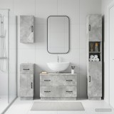 Cumpara ieftin Set de dulapuri pentru baie, 4 piese HOORN Gri Beton