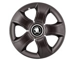 Cumpara ieftin Set 4 Capace Roti Bis Negru R16, pentru Skoda Alb Negru, Autohelix MSA