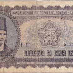 ROMANIA RPR 25 lei 1952 F