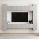 vidaXL Set de dulapuri TV, 10 piese, gri beton, lemn prelucrat