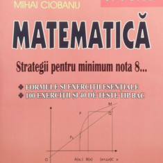 Matematică. Strategii pentru minimum nota 8 - Paperback - Mihai Ciobanu - Ştefan