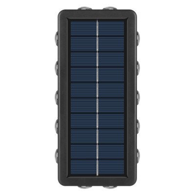 Lampa Solara, 8+4 LED, Lumina Calda, din ABS+PC, 19 x 9.5 cm, IP65, Negru foto