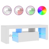 Cumpara ieftin Comoda TV cu lumini LED, alb extralucios, 120x35x40 cm