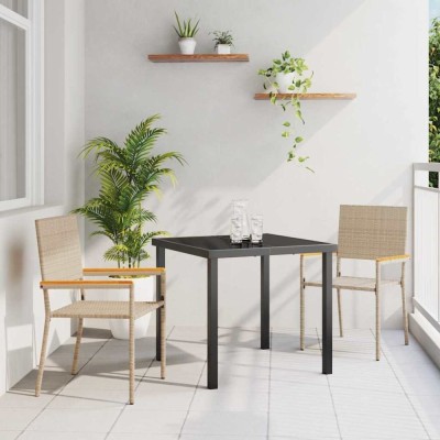 vidaXL Scaune de grădină stivuibile 2 pcs Crema, Marron foto