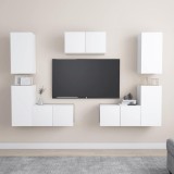 vidaXL Set dulapuri TV, 7 piese, alb, lemn prelucrat 3078672