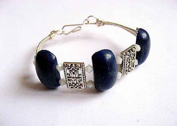 Bratara culoare albastra, bratara lapis lazuli pietre semipretioase si cristale 30294