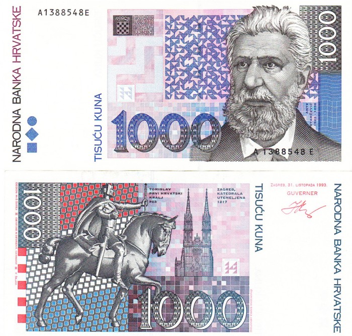 Croatia 1 000 Kuna 1993 P-35 UNC