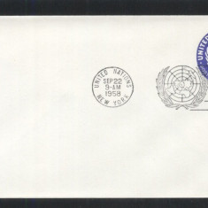 UN New York 1958 4C Embossed Spamped Envelope FDC UN.187